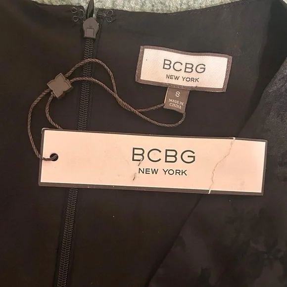 NWT BCBG New York Black Slip Dress - Picture 6 of 9